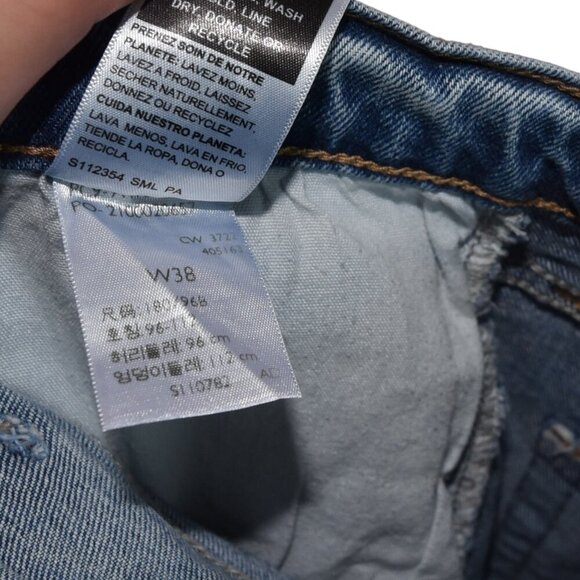 Signature by Levi Strauss Denim Shorts Jort W38 Blue Relaxed Fit 5-Pocket Cutoff - Picture 9 of 11